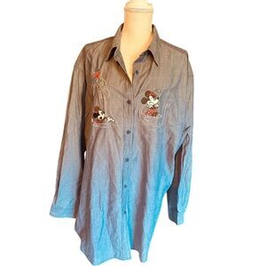 Womens Vintage Disney Store Shirt Blouse Mickey Mouse Minnie Mouse XXL LOVE